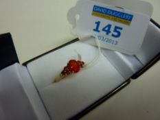 Mexican fire opal ring hallmarked 9ct