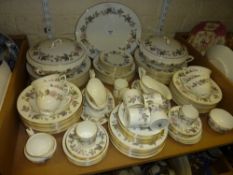 Royal Worcester June Garland dinner service - 16 place settings lacking one dessert plate, 7