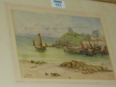Harbour Scene, watercolour initialled and dated W.S.B. (19)'96