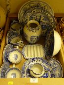 Copeland Spode Italian blue and white ceramics in one box
