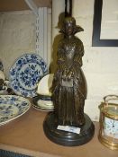 Bronze figure of a Medieval lady 31cm