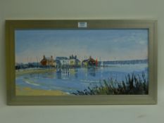 Muddiford Sound, Bournemouth, oil on canvas signed by Harley Crossley