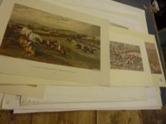 Collection of unframed hunting prints
