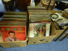 LP and single records in three boxes