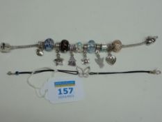 Butterfly bracelet stamped 925 and a charm bracelet