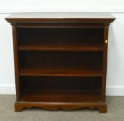 Regency style mahogany open bookcase, two adjustable shelves, 103 x 97cm high