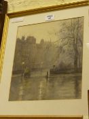 'Queens Square Bloomsbury' watercolour signed and dated I Kirkpatrick 1891, bears Ecole South