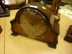Oak cased chiming mantle clock