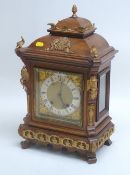 Late 19th Century rosewood cased bracket clock with gilt metal appliqué striking movement 44cm