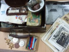 Group of four WWII medals, dog tag and other ephemera relating to Pte. J F Lever No.13068785R.Pnr.
