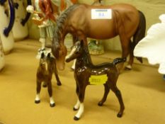 Royal Doulton horse and two foals