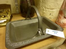 Tudric beaten pewter basket by W H Haseler for Liberty, punch mark Solkets no 01204