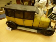 Early 20th century 'Andre Citroen Automobile Mecanique' tinplate scale model four seater saloon car,