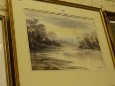 River Scene watercolour signed by Tony Brummall Smith