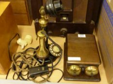 Victorian candlestick telephone with bell box