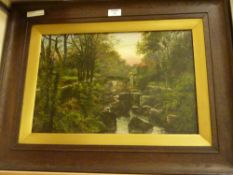 'Mill Stream' early 20th Century continental oil on canvas unsigned