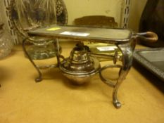 Small Edwardian silver-plated heated stand retailed by Harrods & Co, London 20.5cm