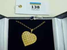 Opal set heart pendant on belcher chain stamped 925
