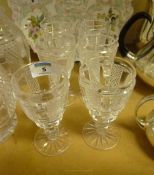 Set of six Waterford heavy cut crystal wines 13cm