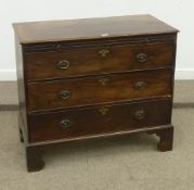 George III mahogany bachelors chest, brushing slide above three drawers (in two sections), 110 x