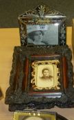 Set of four Victorian photograph frames and other frames