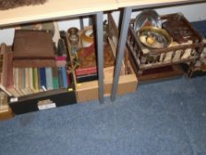 Spindle stool, fossils, books and miscellanea