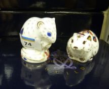 Royal Crown Derby paperweights - two figures 'Bank Vole' and 'Derby Doormouse'