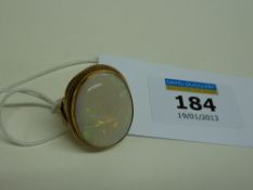 Large opal ring hallmarked 9ct