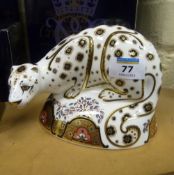 Royal Crown Derby paperweight 'Snow Leopard'