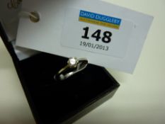 Diamond solitaire white gold ring approx 0.25 carat hallmarked 9ct size L