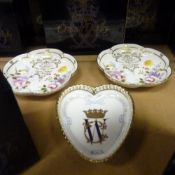Three Royal Crown Derby trinket dishes commemorating the marriage of HRH Prince William of Wales