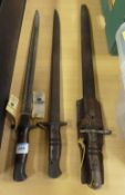 Three WWI bayonets