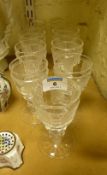 Set of nine Waterford heavy cut crystal port glasses 12cm