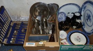 Old Hall stainless steel coffee set, silver-plated canteen of cutlery, Royal Winton tea set, other