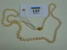 Graduating pearl necklace the clasp stamped 750