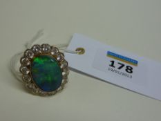 Large opal dress ring hallmarked 9ct