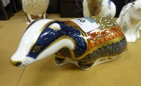 Royal Crown Derby paperweight 'Moonlight Badger'