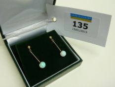 Pair of opal drop earrings tested to 9ct