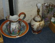 Oriental jug and bowl set