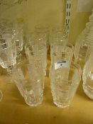 Set of eight Waterford heavy cut crystal tumblers 12.5cm