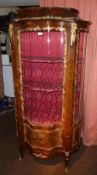 French king wood serpentine vitrine with gilded brass mounts, 19th/20th Century