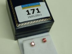 Pair of pink spinel ear-rings