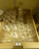 Cut glass suite and other glassware in one box