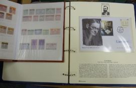 Two stock albums containing American stamps, album of first day covers and a collection of loose