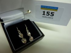 Pair of silver twist drop earrings stamped 925