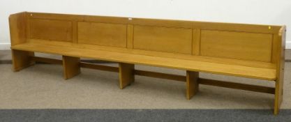 Early 20th Century sycamore pew by Robert Thompson of Kilburn