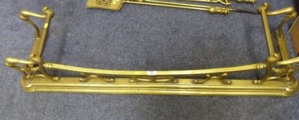 Art Nouveau period brass fender 132cm overall