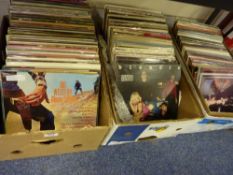 LP records in three boxes