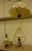 Centre light fitting matching wall light and table lamp