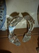 Pair of Waterford Crystal Dolphins 13cm